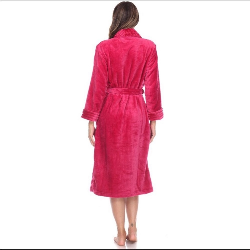 WHITE MARK Super Soft Plush Lounge Robe - Picture 4 of 6